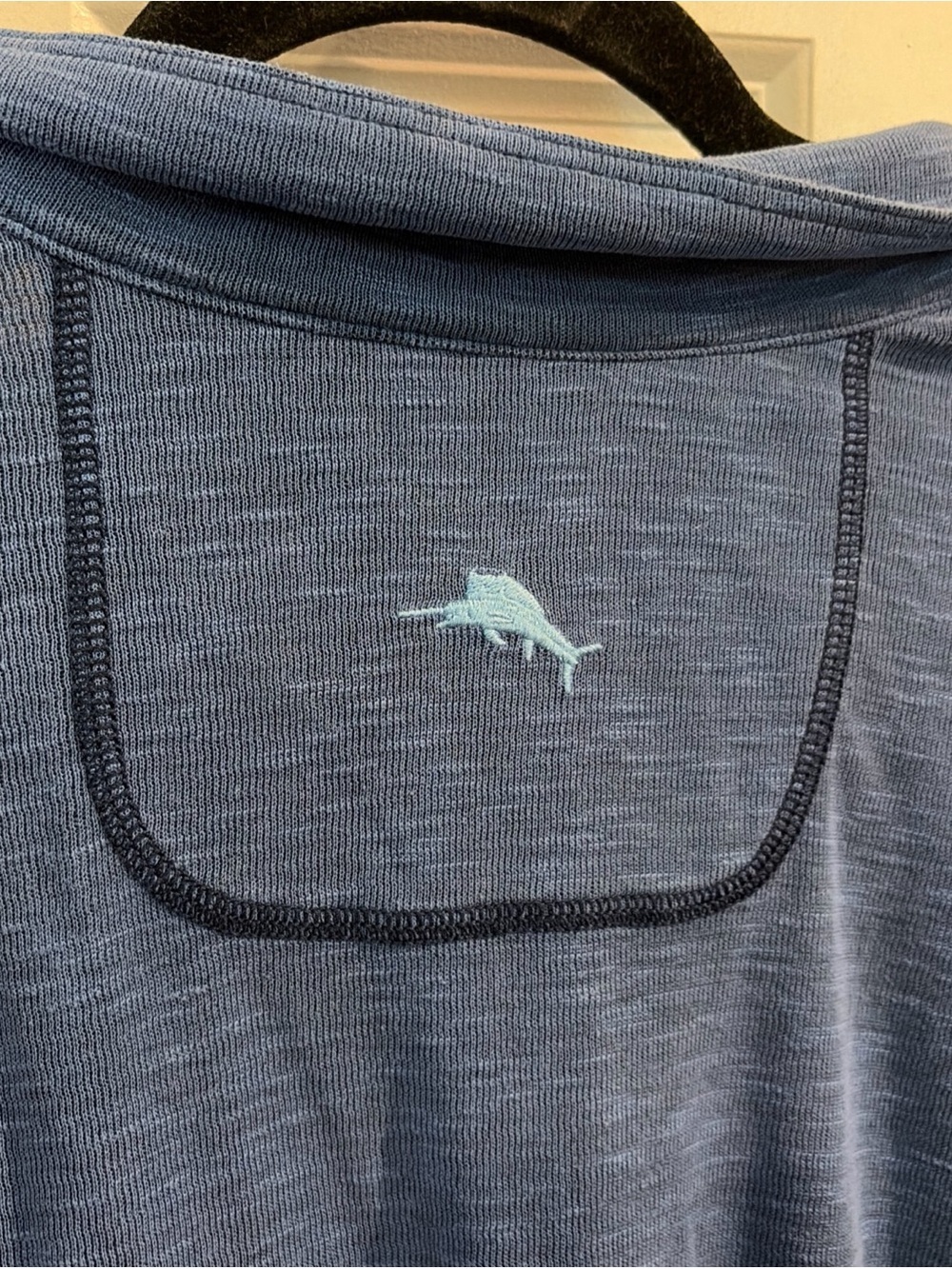 Tommy Bahama Blue Short-Sleeve Polo with Subtle Texture - Picture 7 of 7